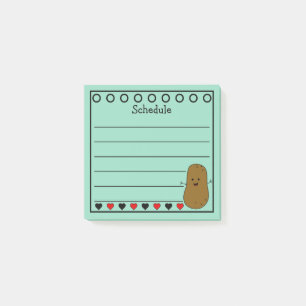 Happy Potato Schedule teal Post-it Notes