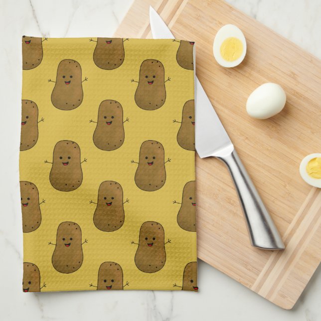 Happy Potato Tea Towel (Quarter Fold)