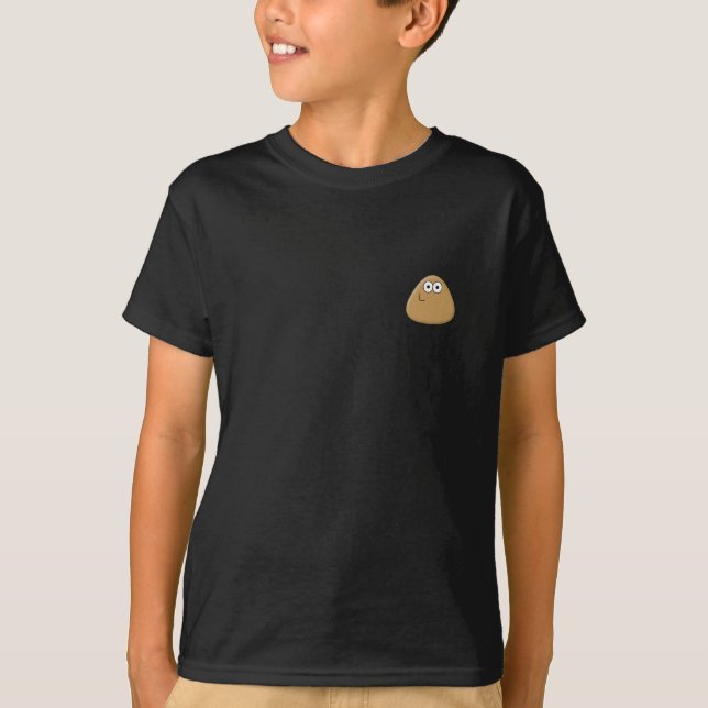 Happy Pou - Kids T-shirt (Dark Colour) (Front)