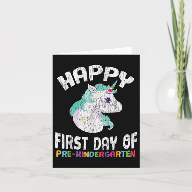 Happy Pre-k First Day Of Preschool Back To School  Card (Front)