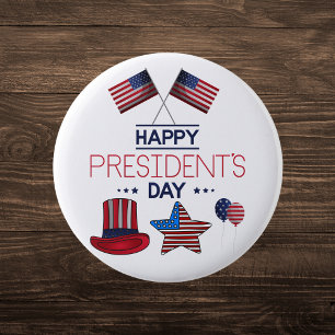 Happy President's Day 6 Cm Round Badge