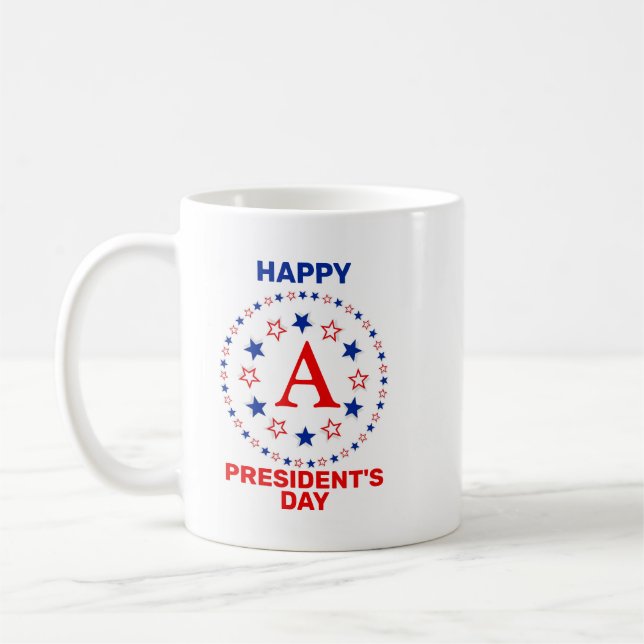 Happy President's day custom monogram Coffee Mug (Left)