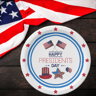 Happy President's Day Paper Plate