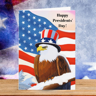 Happy Presidents' Day Patriotic Bald Eagle Card