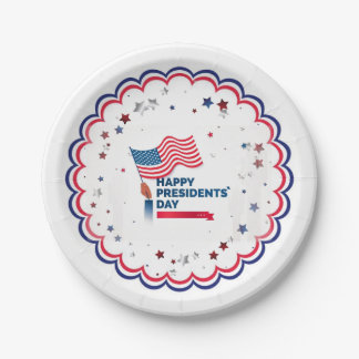 Happy President's Day Stars & Stripes Paper Plate