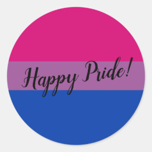 Happy Pride Bisexual Flag Classic Round Sticker