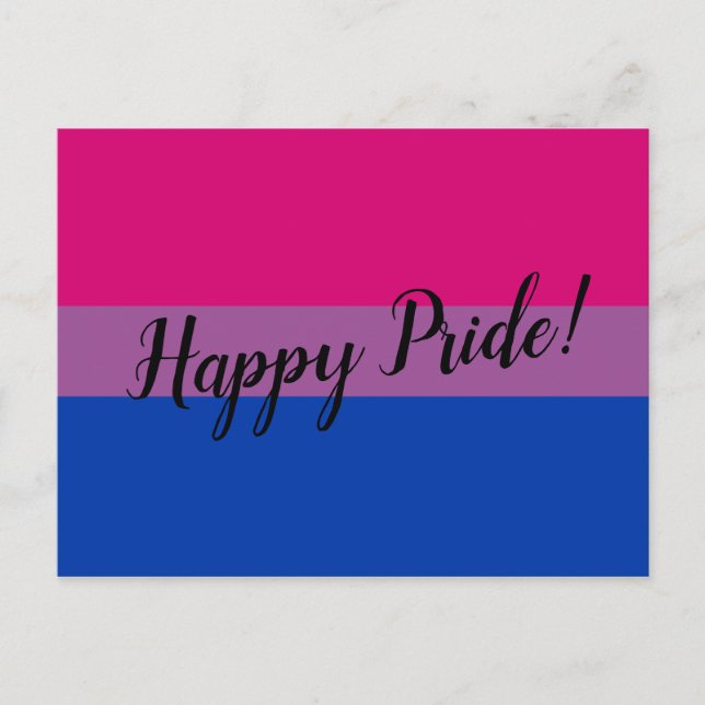 Happy Pride Bisexual Flag Postcard (Front)