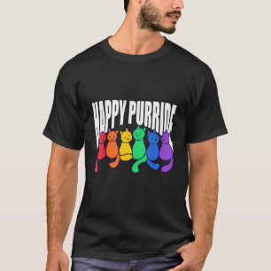 Happy Pride Cat Lover Cute Kitten Rainbow LGBT-Q P T-Shirt