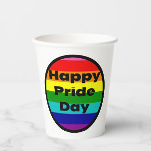Happy Pride Day Rainbow LGBTQ Party Supplies Paper Cups