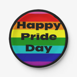 Happy Pride Day Rainbow LGBTQ Party Supplies Paper Plate
