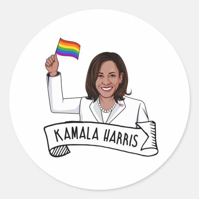 Happy Pride from Kamala Harris Classic Round Sticker (Front)