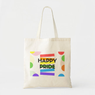 Happy Pride LGBT rainbow tote bag