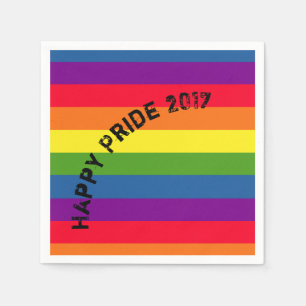 Happy Pride LGBTQ Rainbow Celebration Custom Text Napkin
