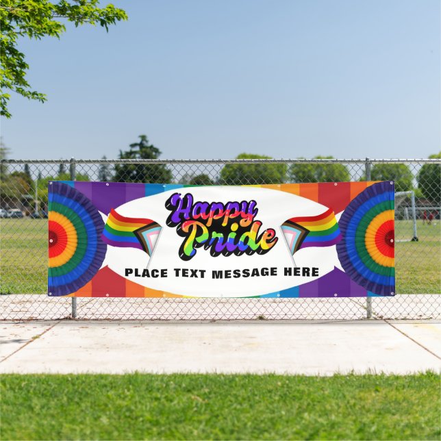 HAPPY PRIDE LGBTQIA+ Gay Parade-Wall Personalised Banner (Insitu)