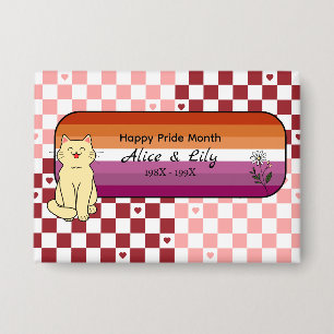 Happy Pride Month Cute Cat Sunset Lesbian Flag
