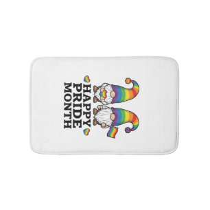 Happy Pride Month Gnome Vintage Rainbow Shirt_1 Bath Mat