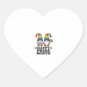 Happy Pride Month Gnome Vintage Rainbow Shirt_1 Heart Sticker