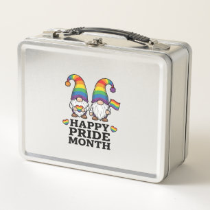 Happy Pride Month Gnome Vintage Rainbow Shirt_1 Metal Lunch Box