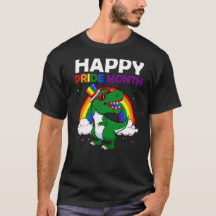 Happy Pride Month Lgbt Q Cute Dinosaur Gay Rainbow T-Shirt