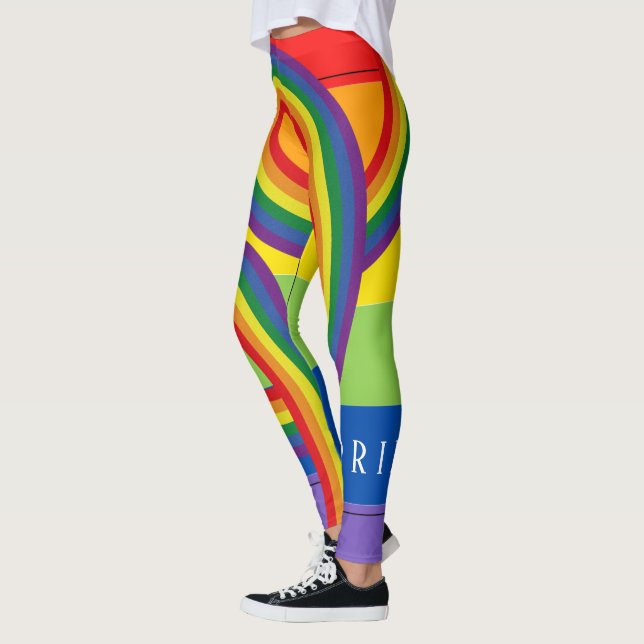 Happy Pride Month on the rainbow theme  Leggings (Left)
