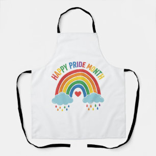 Happy Pride Month Rainbow Vintage Engraving Design Apron