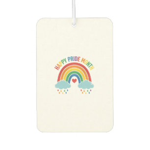 Happy Pride Month Rainbow Vintage Engraving Design Car Air Freshener