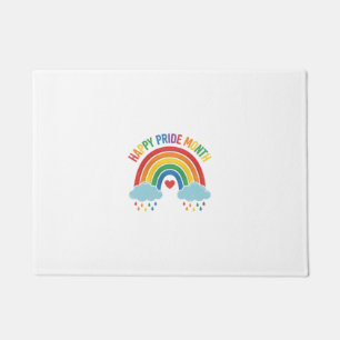 Happy Pride Month Rainbow Vintage Engraving Design Doormat