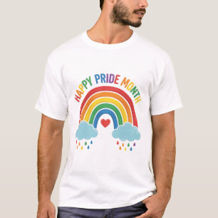 Happy Pride Month Rainbow Vintage Engraving Design T-Shirt