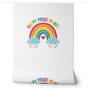 Happy Pride Month Rainbow Vintage Engraving Design Wallpaper