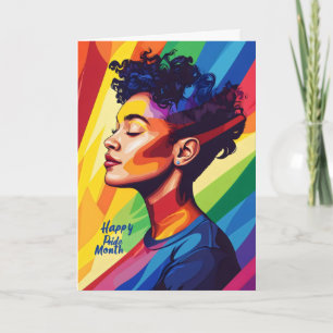 Happy Pride Month Woman Colourful Holiday Card