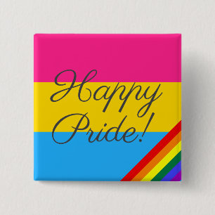 Happy Pride Pansexual Flag 15 Cm Square Badge