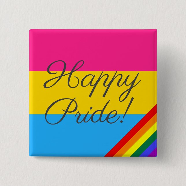 Happy Pride Pansexual Flag 15 Cm Square Badge (Front)