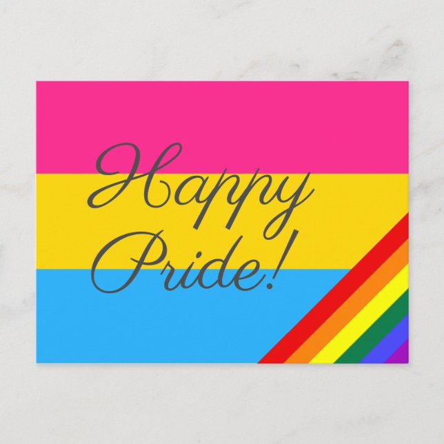 Happy Pride Pansexual Flag Postcard (Front)