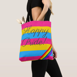 Happy Pride Pansexual Flag Tote Bag