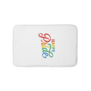 Happy Pride Vintage Rainbow Typography Shirt_1 Bath Mat
