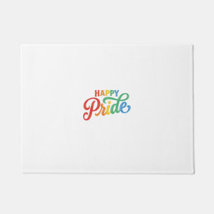 Happy Pride Vintage Rainbow Typography Shirt_1 Doormat