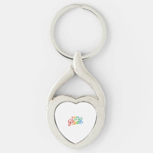 Happy Pride Vintage Rainbow Typography Shirt_1 Key Ring