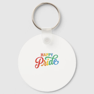 Happy Pride Vintage Rainbow Typography Shirt_1 Key Ring