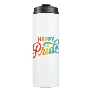 Happy Pride Vintage Rainbow Typography Shirt_1 Thermal Tumbler