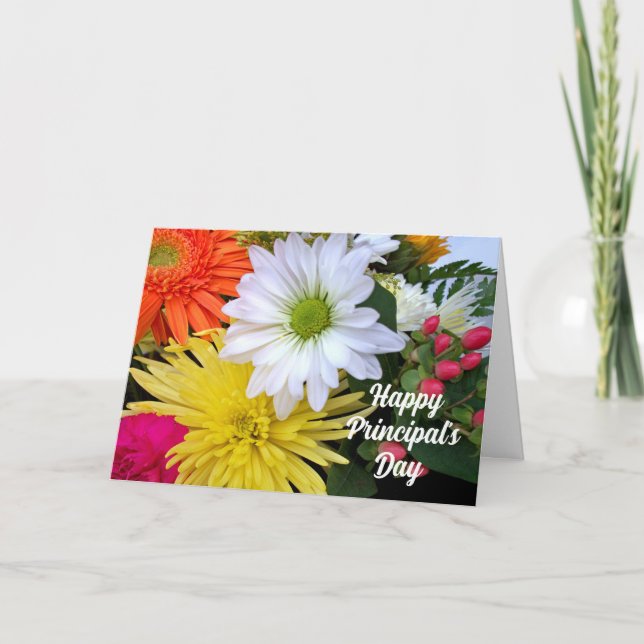 Happy Principals Day Floral Arrangement Card (Front)