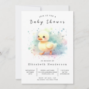 Happy Printable Duck Baby Shower Invitation