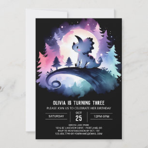 Happy Printable Triceratops Birthday Invitation