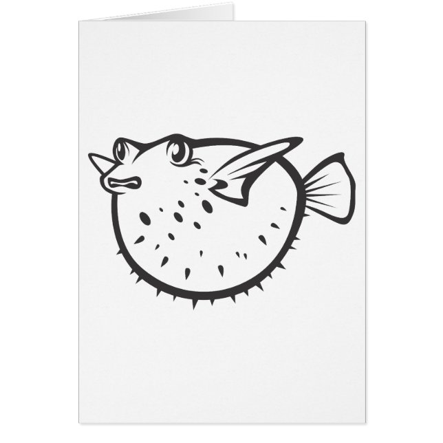Happy Pufferfish in Black and White (Front)