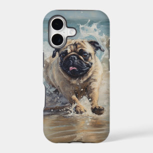 Happy Pug at the Beach