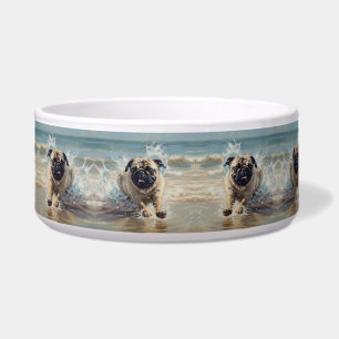 Happy Pug at the Beach customisable