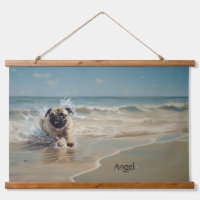 Happy Pug  at the Beach customisable