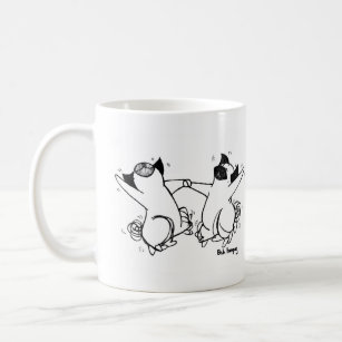 Happy Pug Dance Coffee Mug