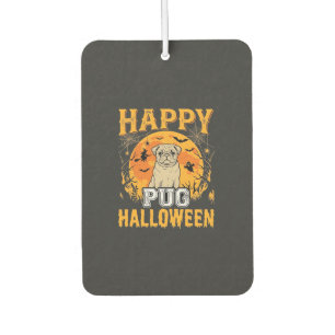 Happy Pug Halloween Spooky Dog Design_1 Car Air Freshener