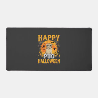 Happy Pug Halloween Spooky Dog Design_1 Desk Mat