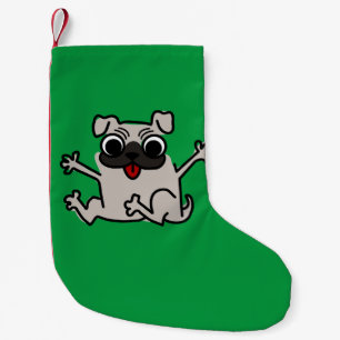 Happy Pug Small Christmas Stocking